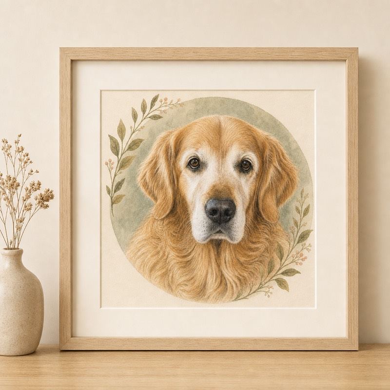 Golden retriever framed print